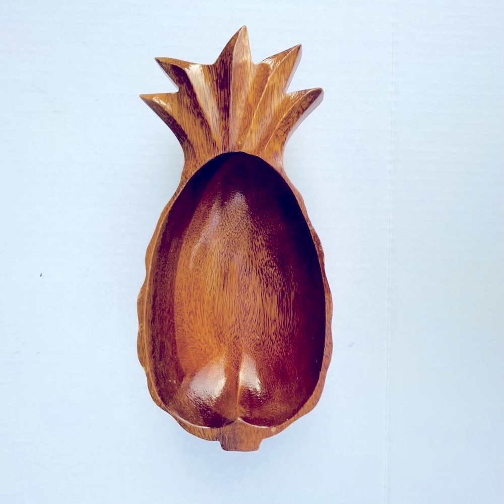 Pineapple Shaped Wooden Serving or Fruit Bowl from Philippines